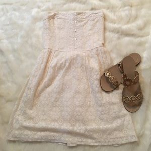 NTW Abercrombie & Fitch Cream Strapless Dress