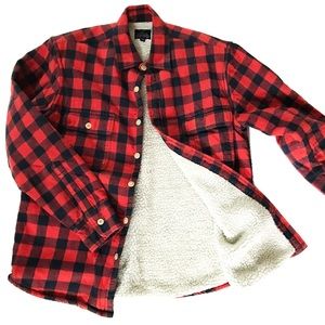 J. Crew buffalo plaid fleece lined shirt jacket