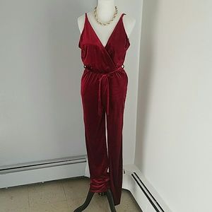 Red velvet romper