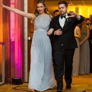 Silver bridesmaid dress