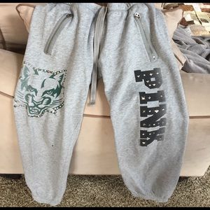 Pink Sweats - College Collection- grey w/detail