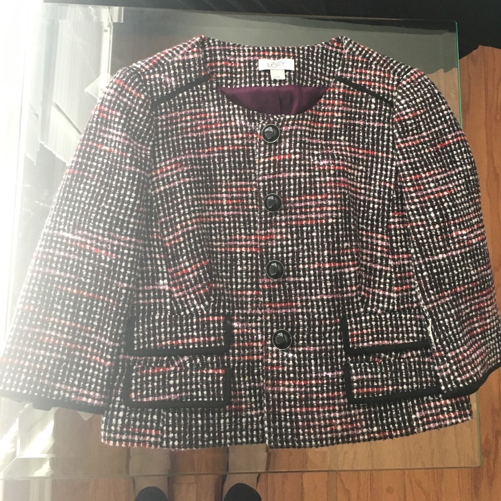 Ann Taylor Loft Cropped Woven Blazer