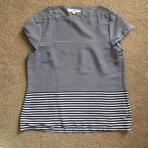 Navy and White Striped Top