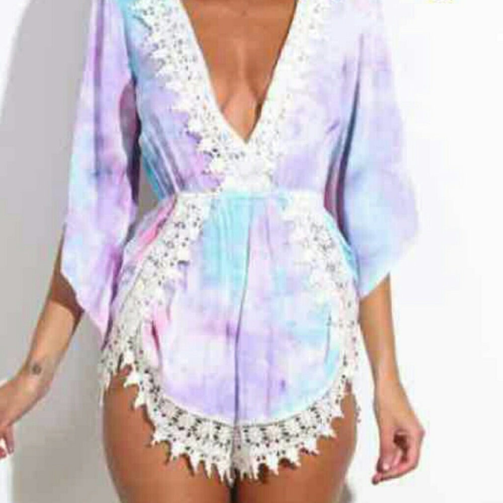 Water Color Boho Romper