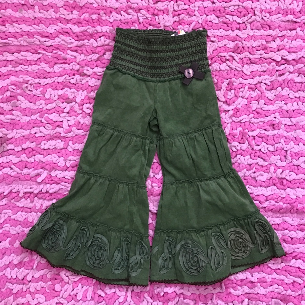 onekid green bell bottom pants