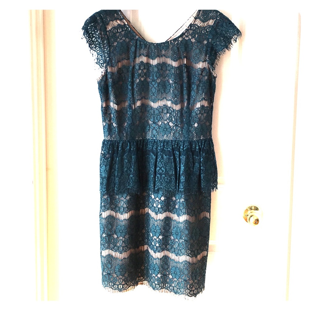 Anthropologie Maeve Lace Peplum Cocktail Dress