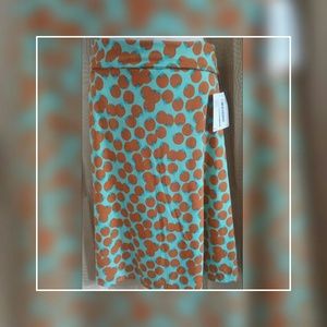 Lularoe Azure Skirt Size XS NWT Green Orange