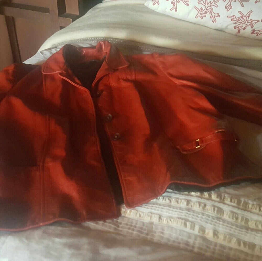 Vintage circa 1980's red leather jacket