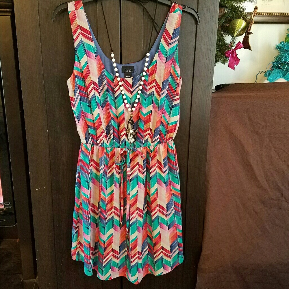 Trendy Boho Tribal Skater Knee high dress EUC