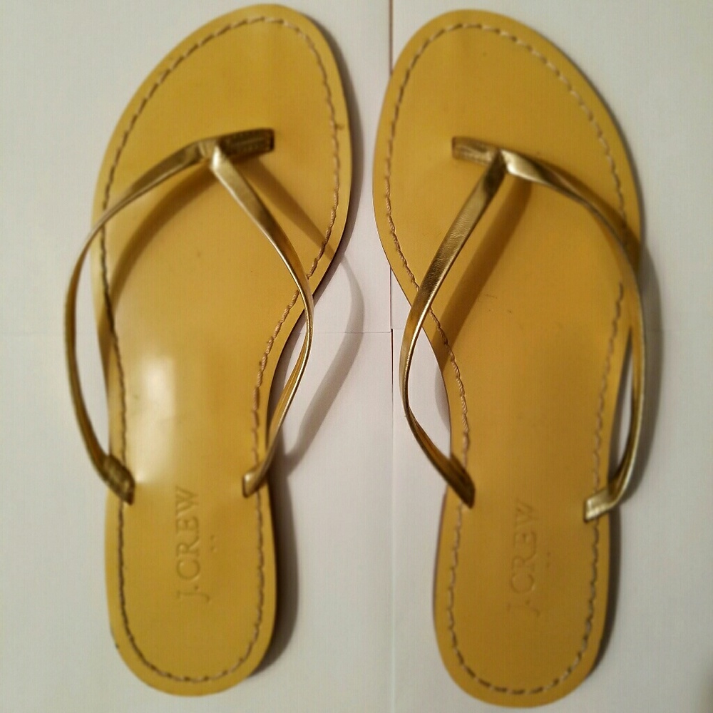 J Crew gold sandals
