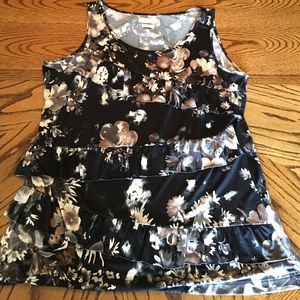 Van Heusen sleeveless blouse blk/tan $5
