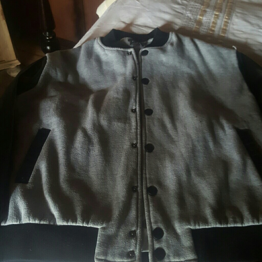 Cotton / faux leather balmer jacket