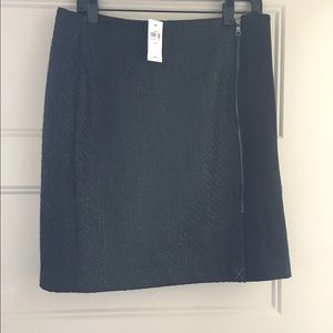 Ann Taylor Coated Zip Skirt - Black