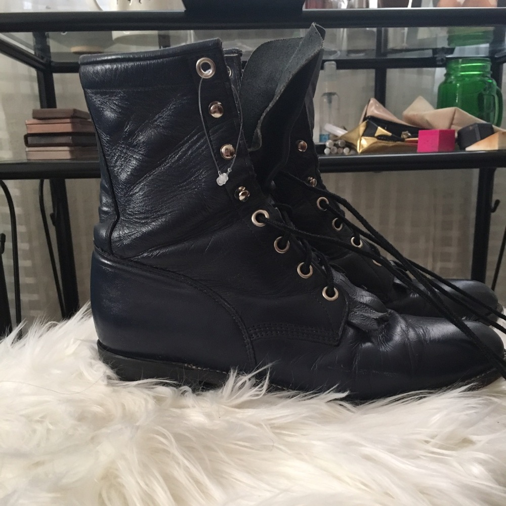Vintage Justin Roper Boots Combat Lace ups
