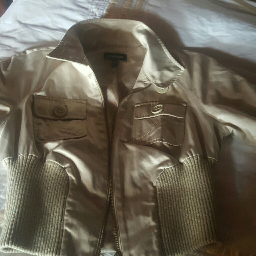Bebe gold satin crop jacket