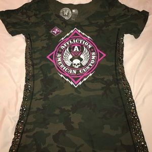 Affliction camo t shirt
