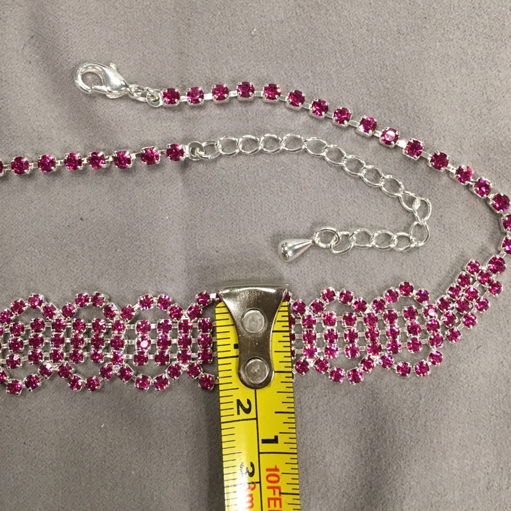 Choker red with silver tone - Picture 2 of 4