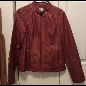 Faux leather jacket.  EUC