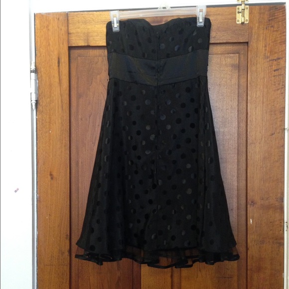 Strapless black polka dot dress - Picture 2 of 2