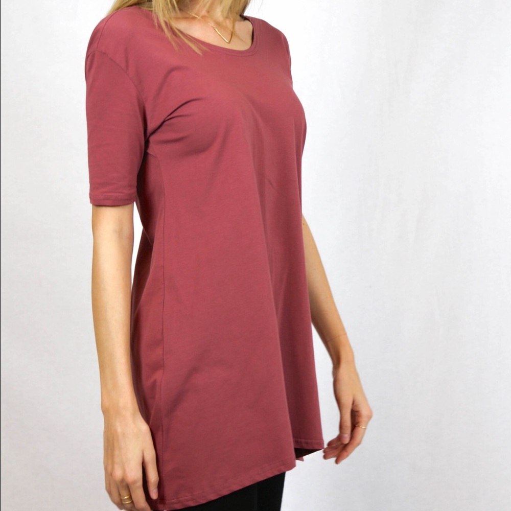 Drop Shoulder Tee - Faded Red
