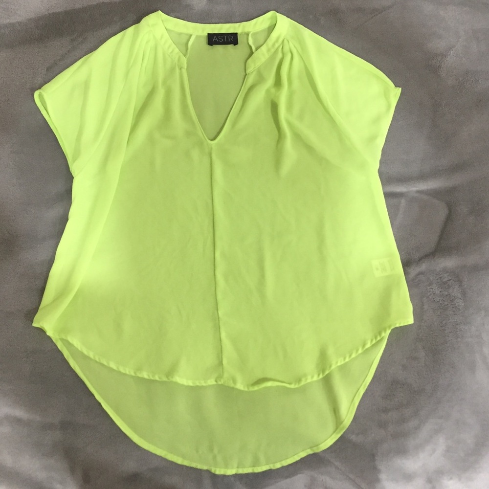 Neon top with high low back