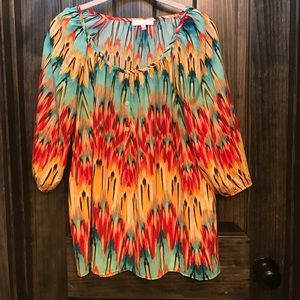 Multicolored 3/4 sleeve top