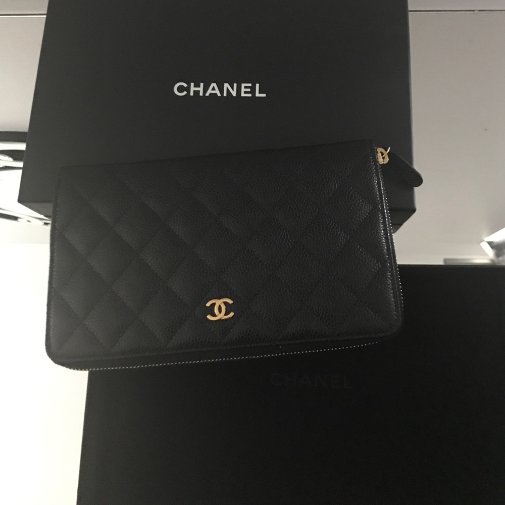 Authentic Large Chanel Zip Wallet