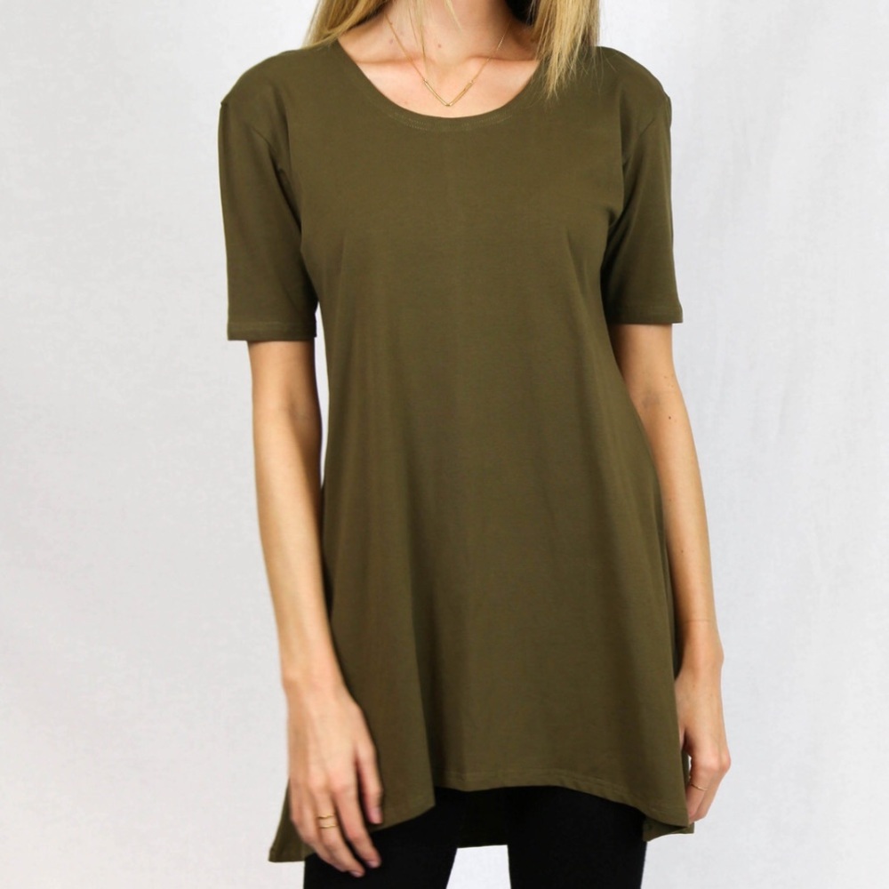 Drop Shoulder Tee - Olive