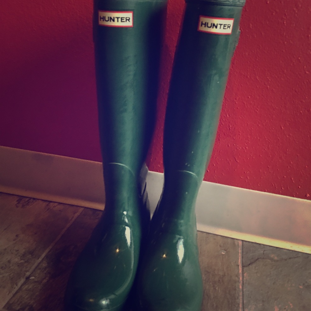 Hunter rain boots sz 9 Hunter green matte