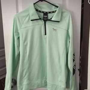 Half zip PINK Victoria secrets jacket - mint green