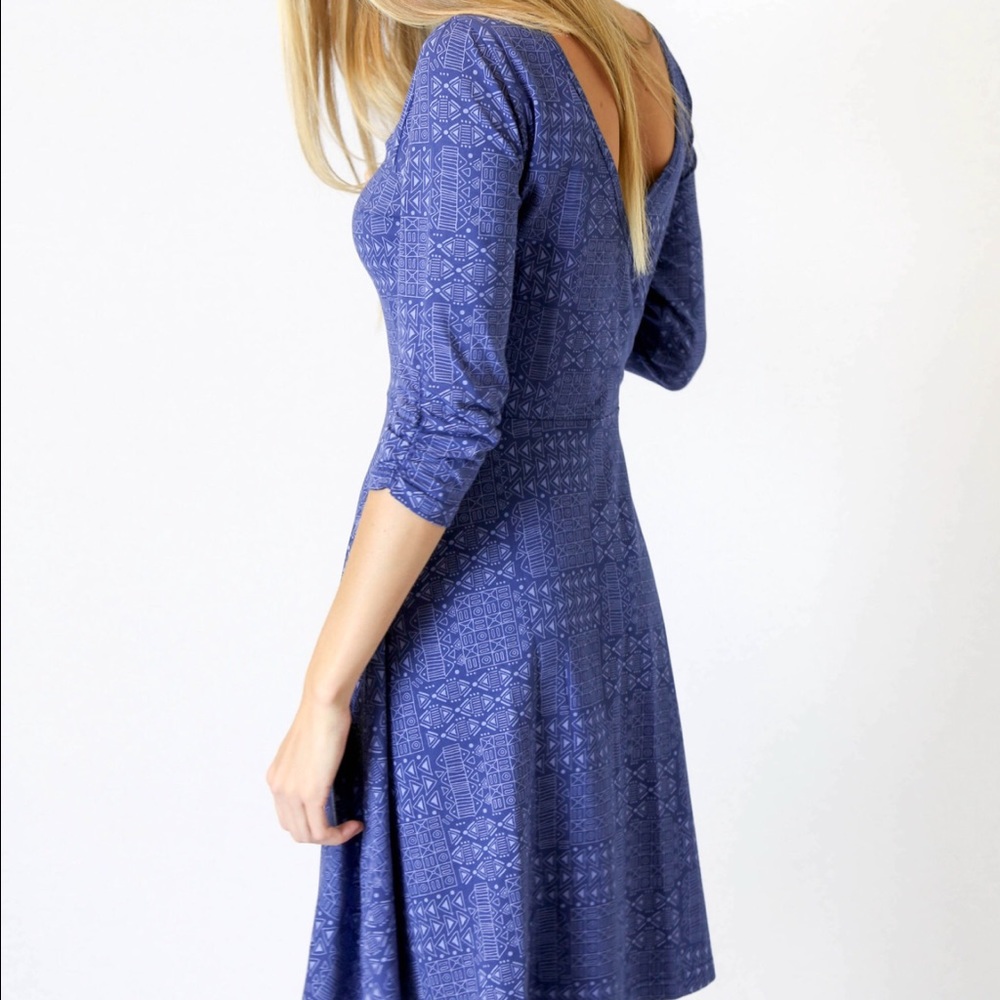 Indigo Print Dress - Picture 3 of 5