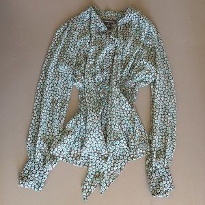 Celia Birtwell for Express silk floral blouse