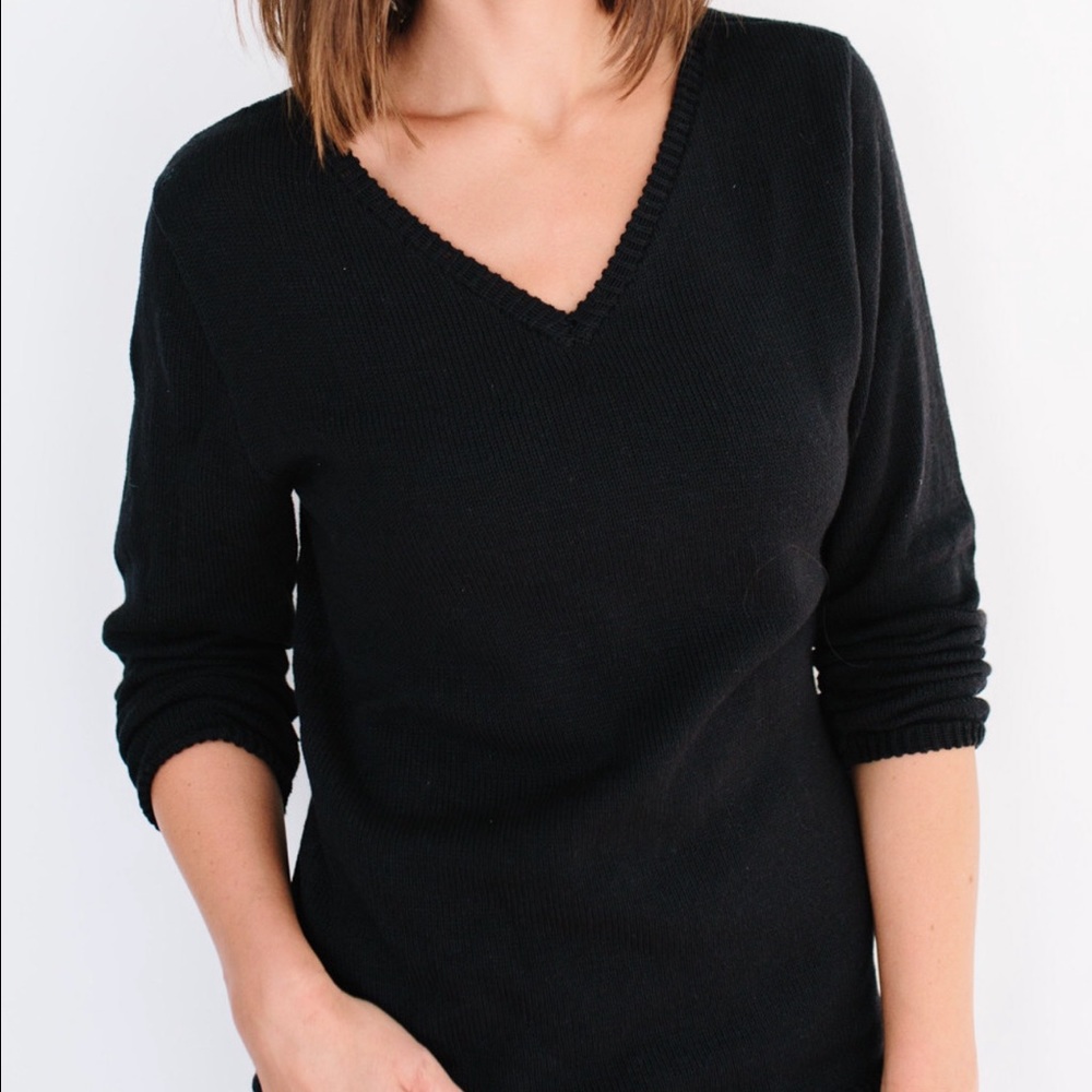 V Sweater - Black - Picture 2 of 3