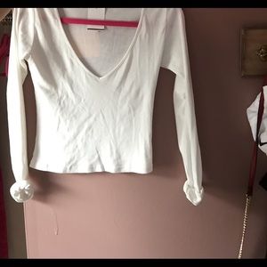 White Long Sleeve Brandy Melville Shirt