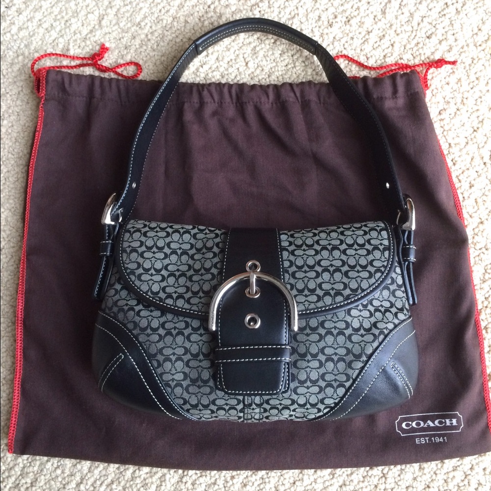 Coach Mini Signature Soho Buckle-Flap Handbag