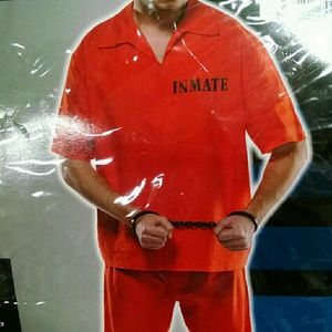 💣🔫Mens Inmate Halloween Costume