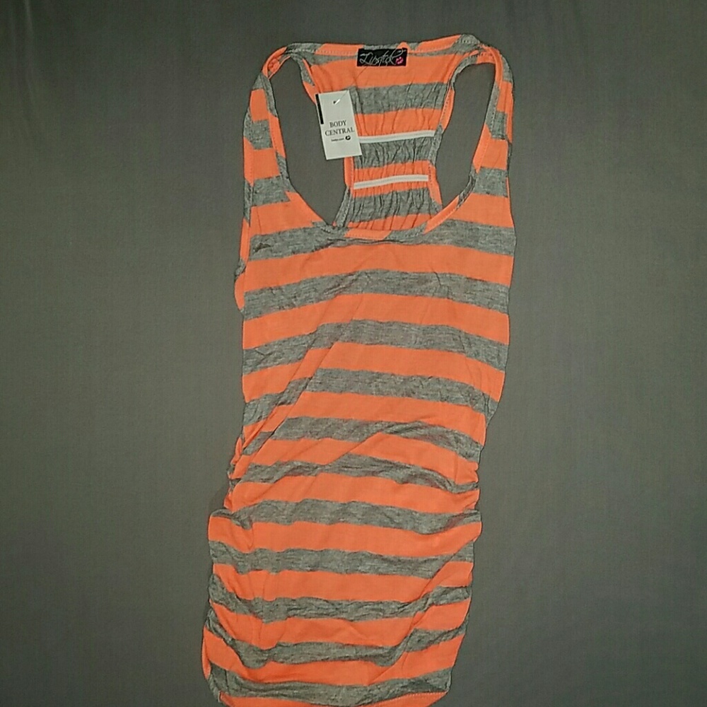 Striped ruched tank top
