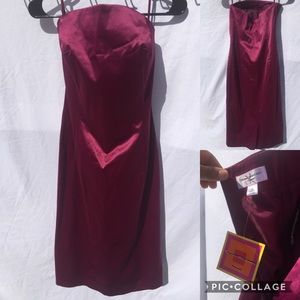 Isaac Mizrahi satin strapless dress with tag