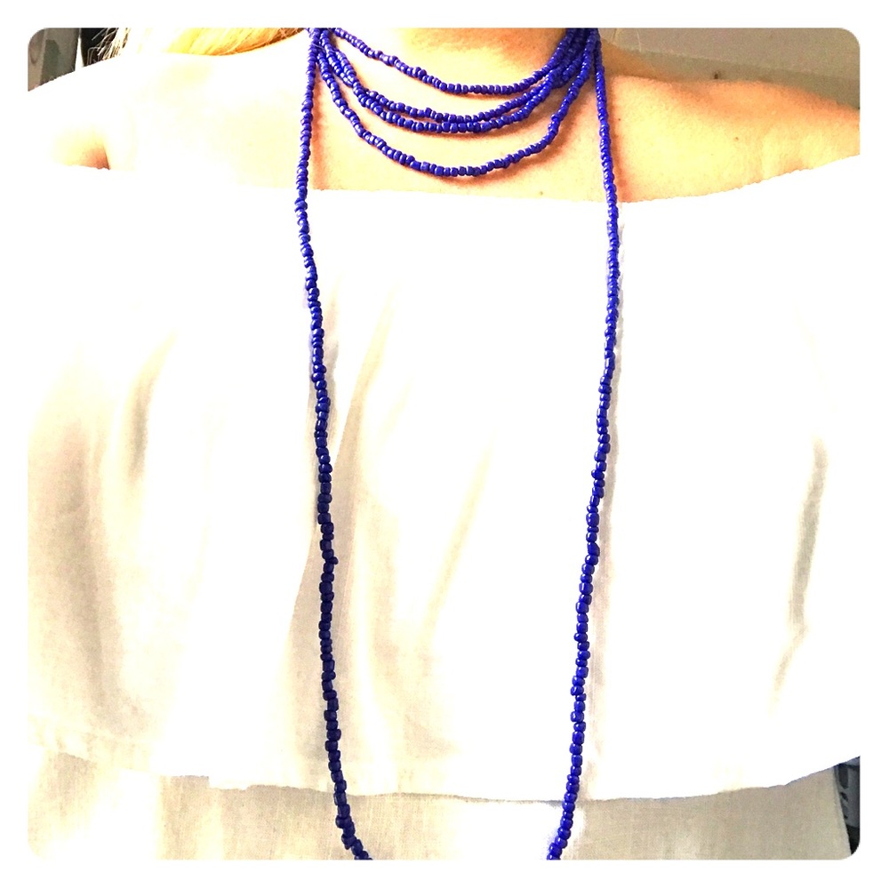Blue wrap necklace
