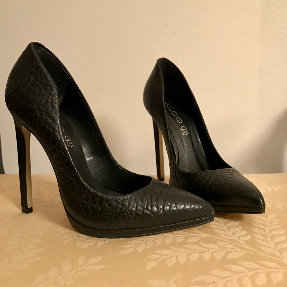 Black Leather Pumps - ALDO Kristina