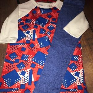 🦄 LuLaRoe Kids outfit Sloan size 4 leggings S/M
