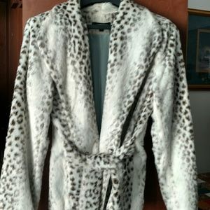 Karen Kane Faux Fur Snow Leopard Jacket