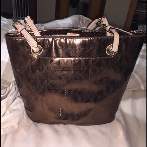 Michael Kors Rose gold metallic handbag