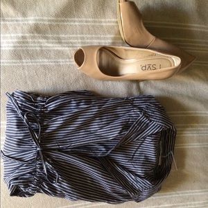 Navy and White Striped Dress