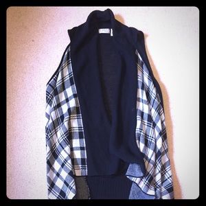 White and black vest sweater