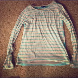 Teal Striped Long sleeved Shirt