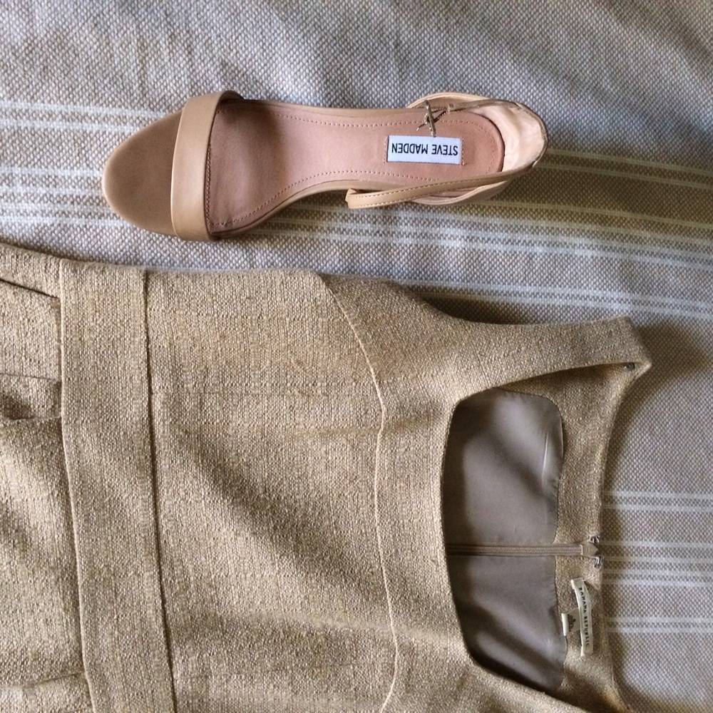 Beige, Textured Banana Republic Dress