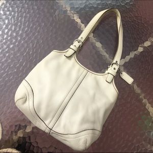 Coach White/Ivory Leather Purse
