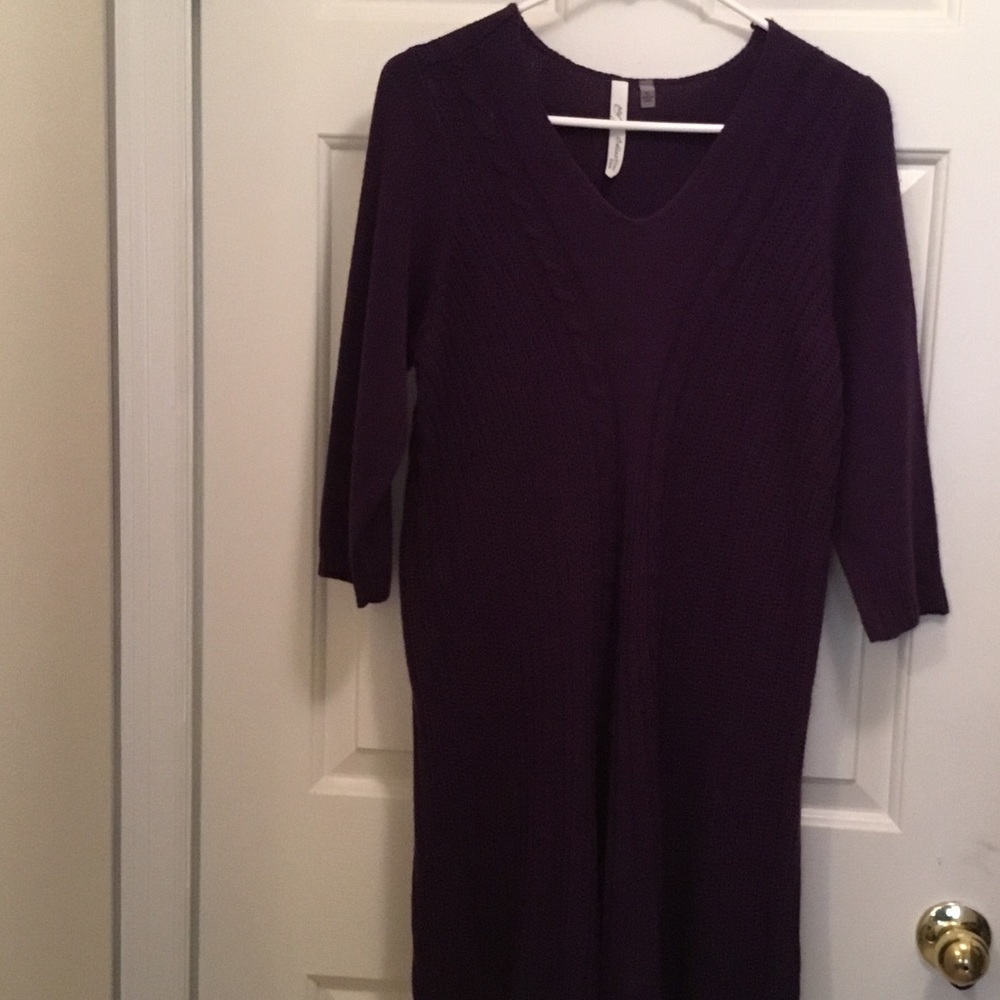 Purple sweater dress