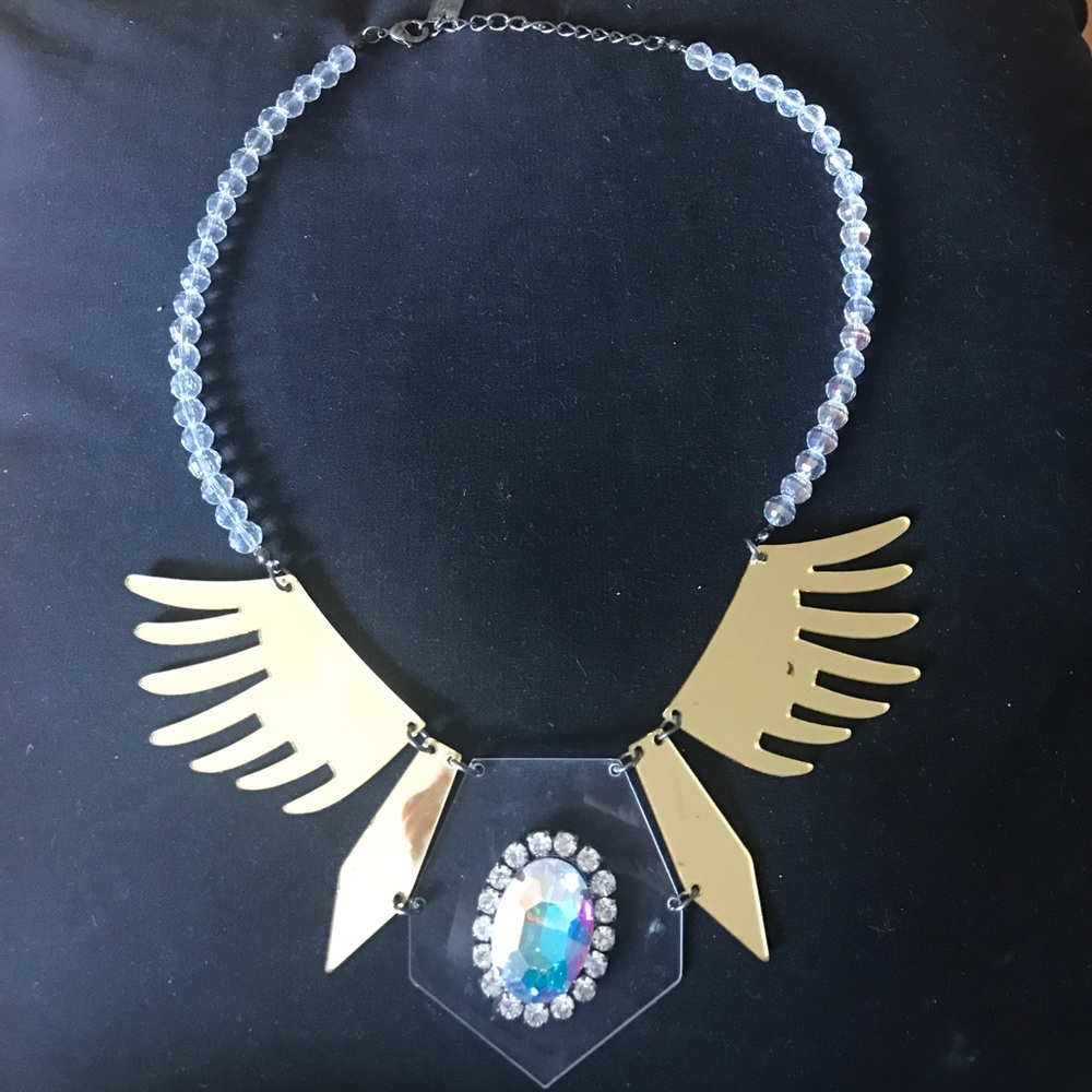 Crystal mirror necklace